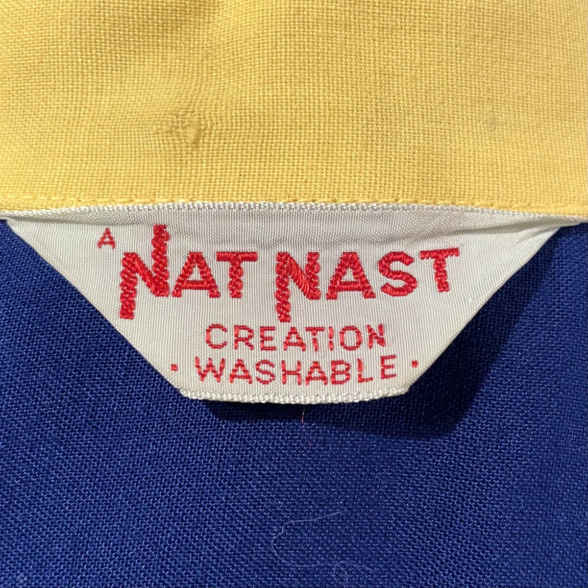NAT NAST ヴィンテージボウリングシャツ フロッキープリント ユニオン