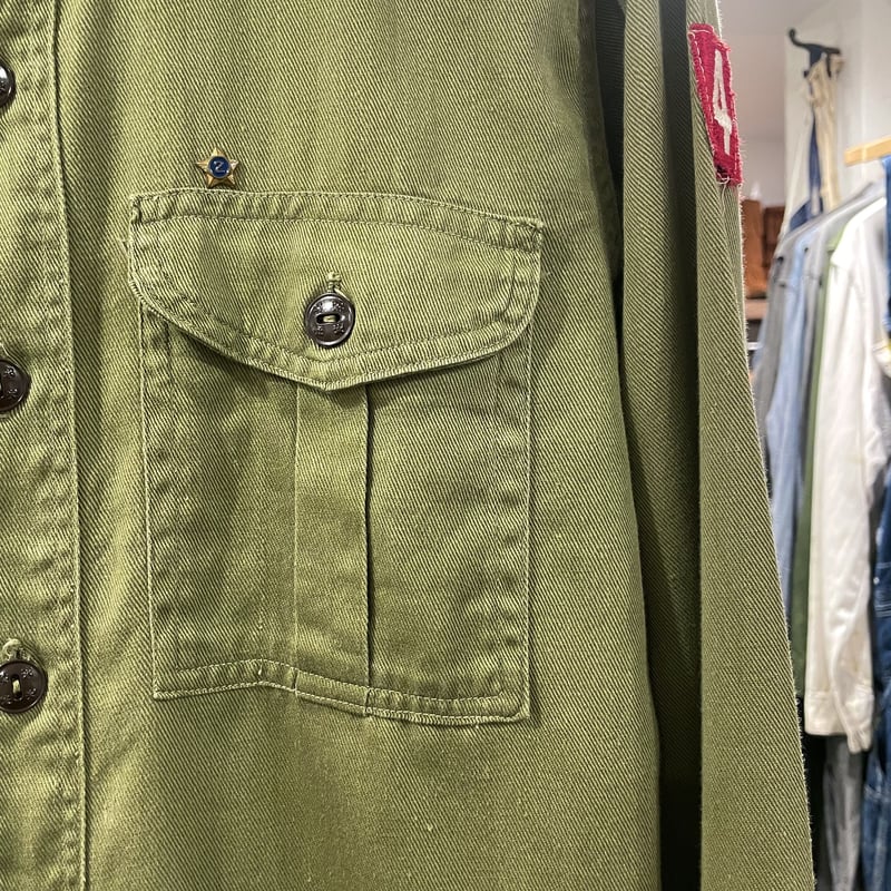 40s〜 Vintage Boy Scouts Shirt ボーイスカウトシャツ マチ付き
