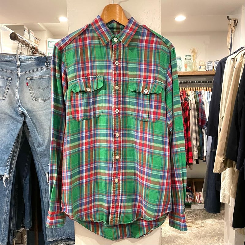 polo ralph lauren シルクリネンチェックシャツ 楽天市場】90s オールド □ POLO ポロ ラルフローレン チェック