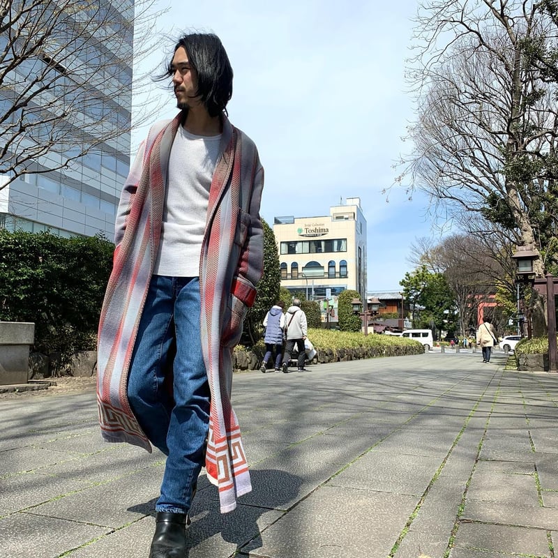 30s Beacon ブランケットガウン ショールカラーコート オンブレ 30s Beacon ブランケットガウン ショールカラーコート オンブレ