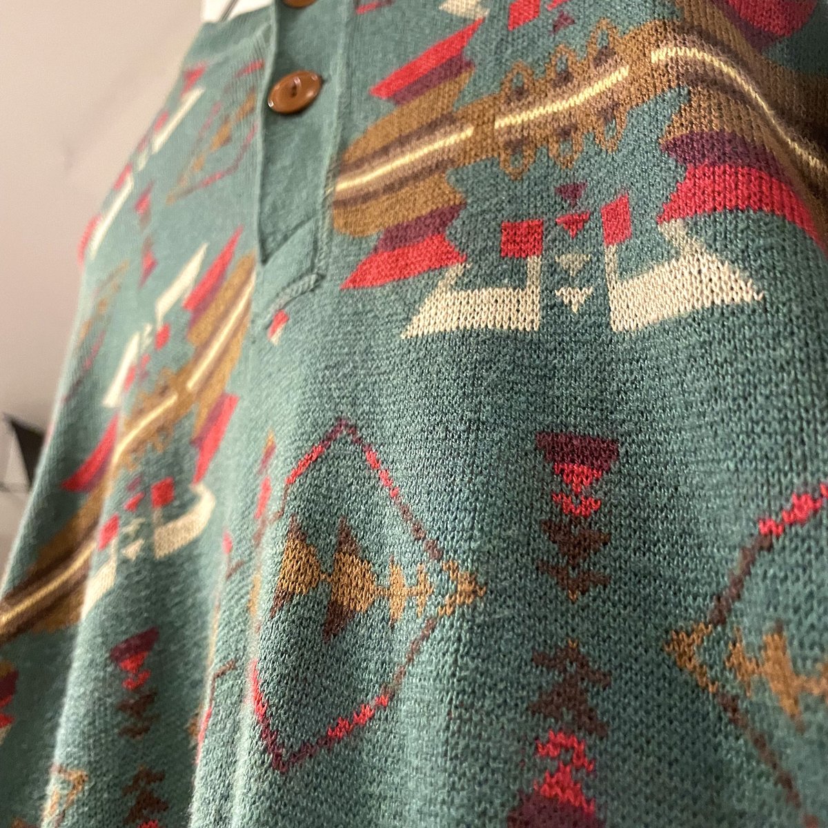 POLO by Ralph Lauren ヘンリーネック L/S Tシャツ ネイティブ柄 ラル