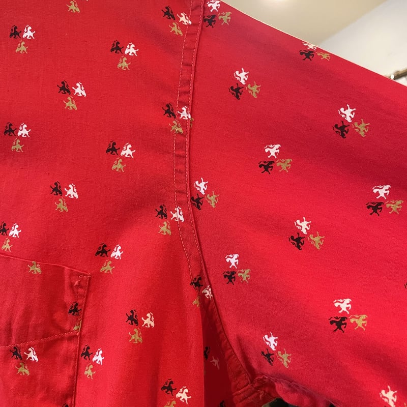 Bud Berma ボックスシルエット型 総柄シャツ ヴィンテージシャツ 50s