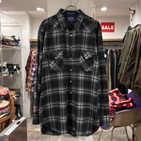 70s　PENDLETON 　Wool Shirt　USA製　ウールシャツ　オンブレ　チェック柄　ウエスタンシャツ　ペンドルトン　(S4388)