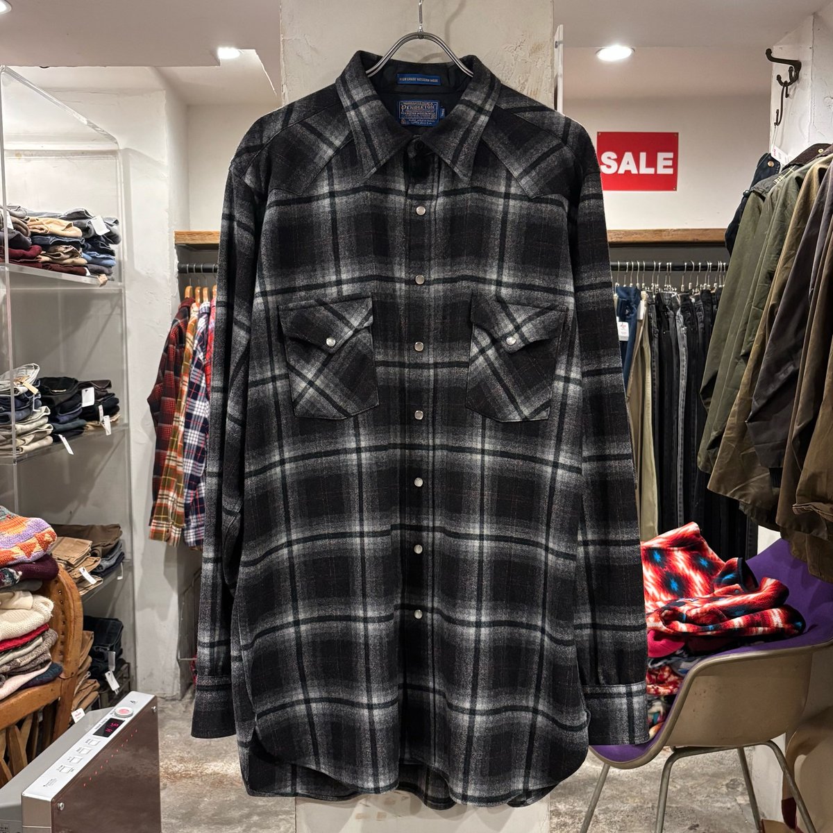 70s PENDLETON Wool Shirt USA製 ウールシャツ オンブレ チェック