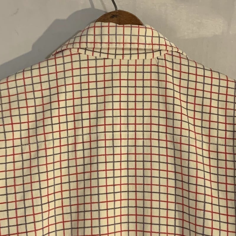 50s harper プリントコーデュロイシャツ チェック柄 ボックス