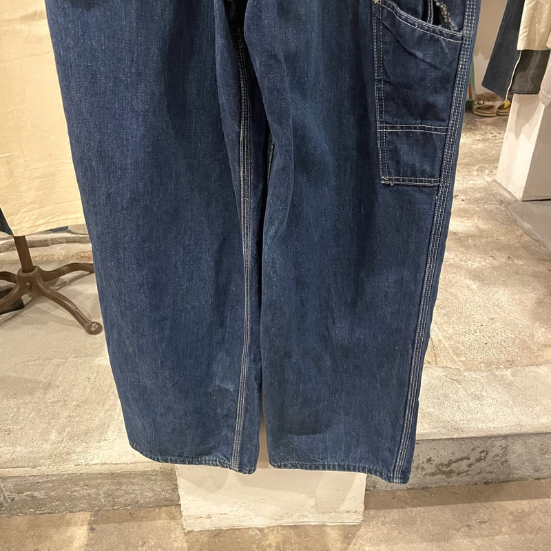 70s Lee オーバーオール usa製 ユニオンチケット 濃紺 50s 60s Lee - 70s USA製 Lee オーバーオール デニム ユニオンチケットの