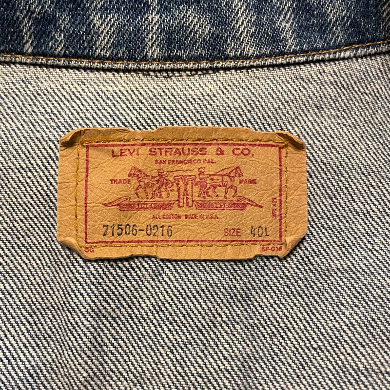 80s Levi's 71506 0216 デニムジャケット USA製 Size 40 4ポケ 80s Levi's 71506 0216 デニムジャケット USA製 Size 40 4ポケ