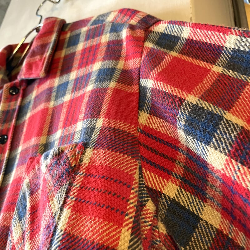 70s Sears Fieldmaster ネルシャツ チェック柄 コットンシャツ