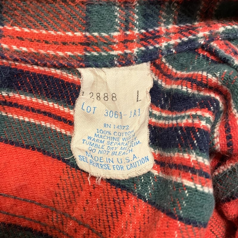 70s FIVE BROTHER ネルシャツ ファイブブラザー L USA製 コットン