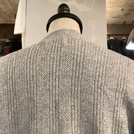 70s　PURITAN　ウール × アクリル カーディガン　USA製　グレー　SPORTSWEAR　デザインカーディガン　(S3438)