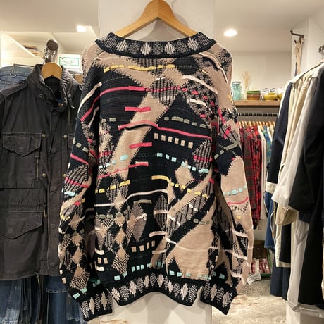 COOGI　3Dニット　Ｖネックセーター　マーセライズドコットン　マルチカラー　クージー　(S0649)