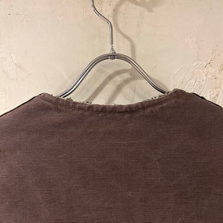 carhartt　ダックベスト　カーハート　ブラウン　フェード　雰囲気系　ボアライナー　ネイティブ柄　Size M　USA製　(S3791)