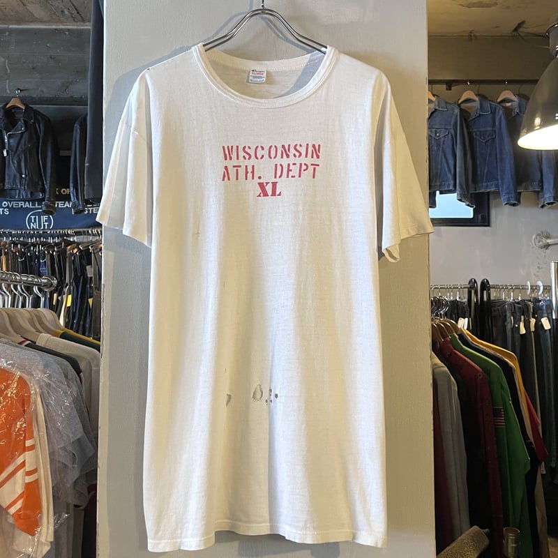 80s Champion S/S ヴィンテージTシャツ WISCONSIN 染み込み 80s Champion S/S ヴィンテージTシャツ WISCONSIN 染み込み