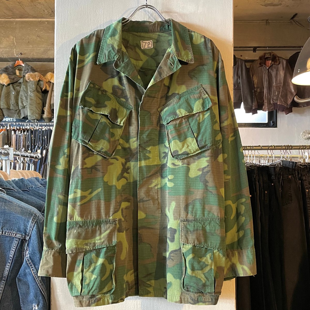 60s US MILITARY JUNGLE FATIGUE JACKET グリーンリーフ L