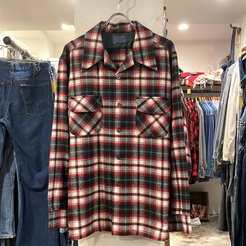 70s Pendleton ウールシャツ オープンカラー ボックスシルエット 70s Pendleton ウールシャツ オープンカラー ボックスシルエット