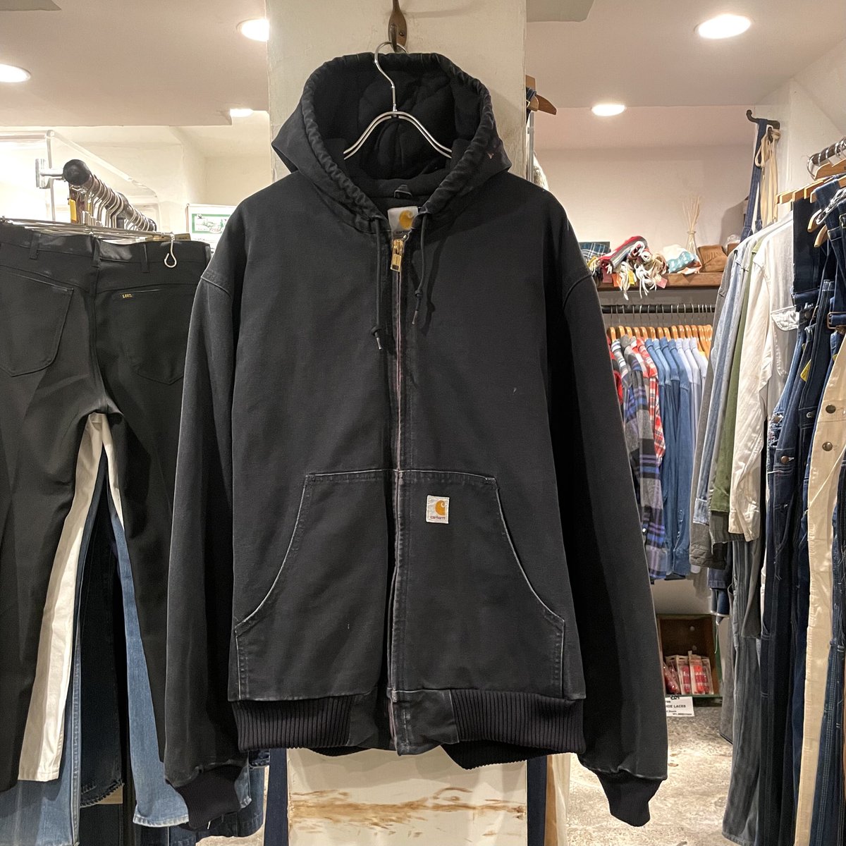 90s Carhartt アクティブジャケット ブラック ダック地 ワーク