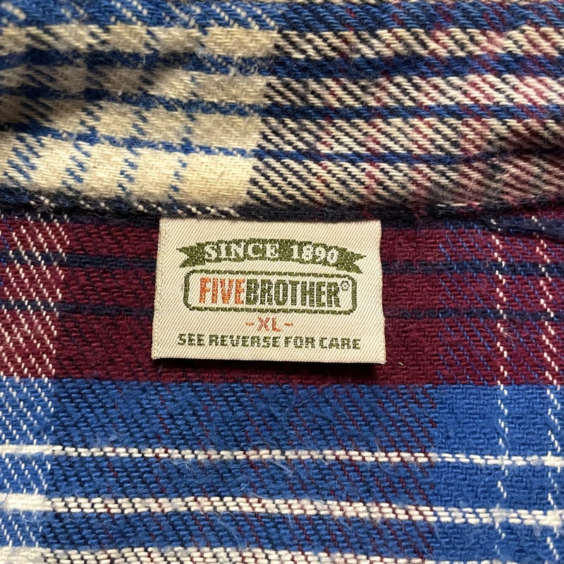 良色 80s USA製 FIVE BROTHER”ファイブブラザー”ネルシャツ 80s FIVE BROTHER ネルシャツ USA製 ファイブブラザー コットンシャツ