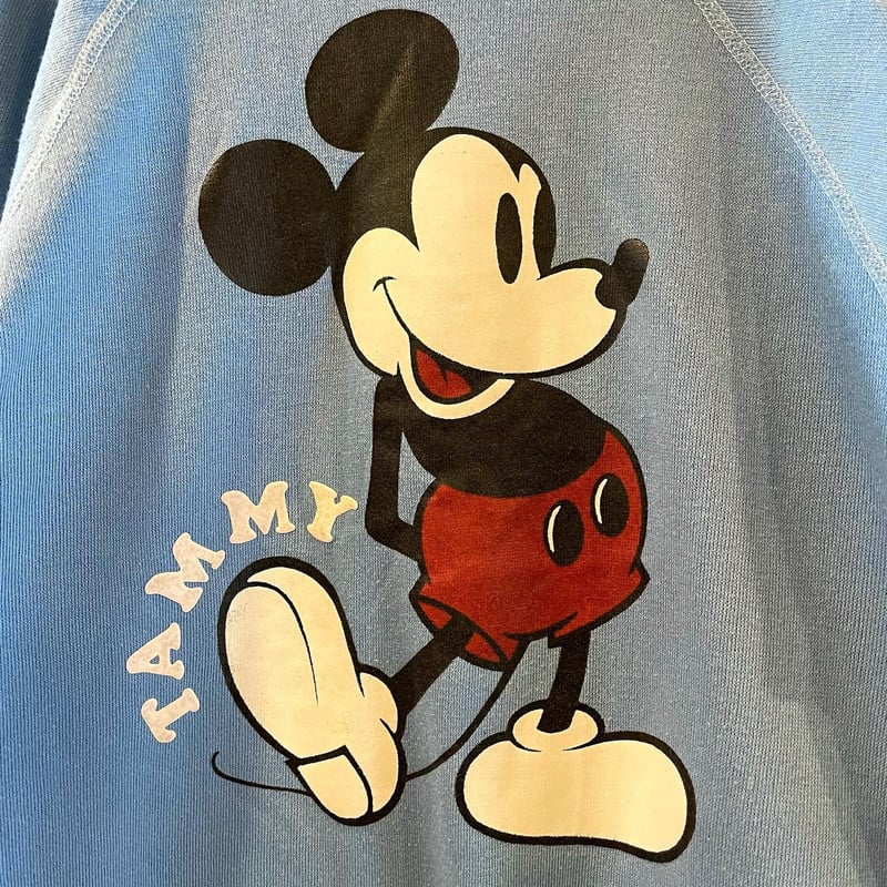 80S Vintage Disney ラグランスウェット ミッキーマウス