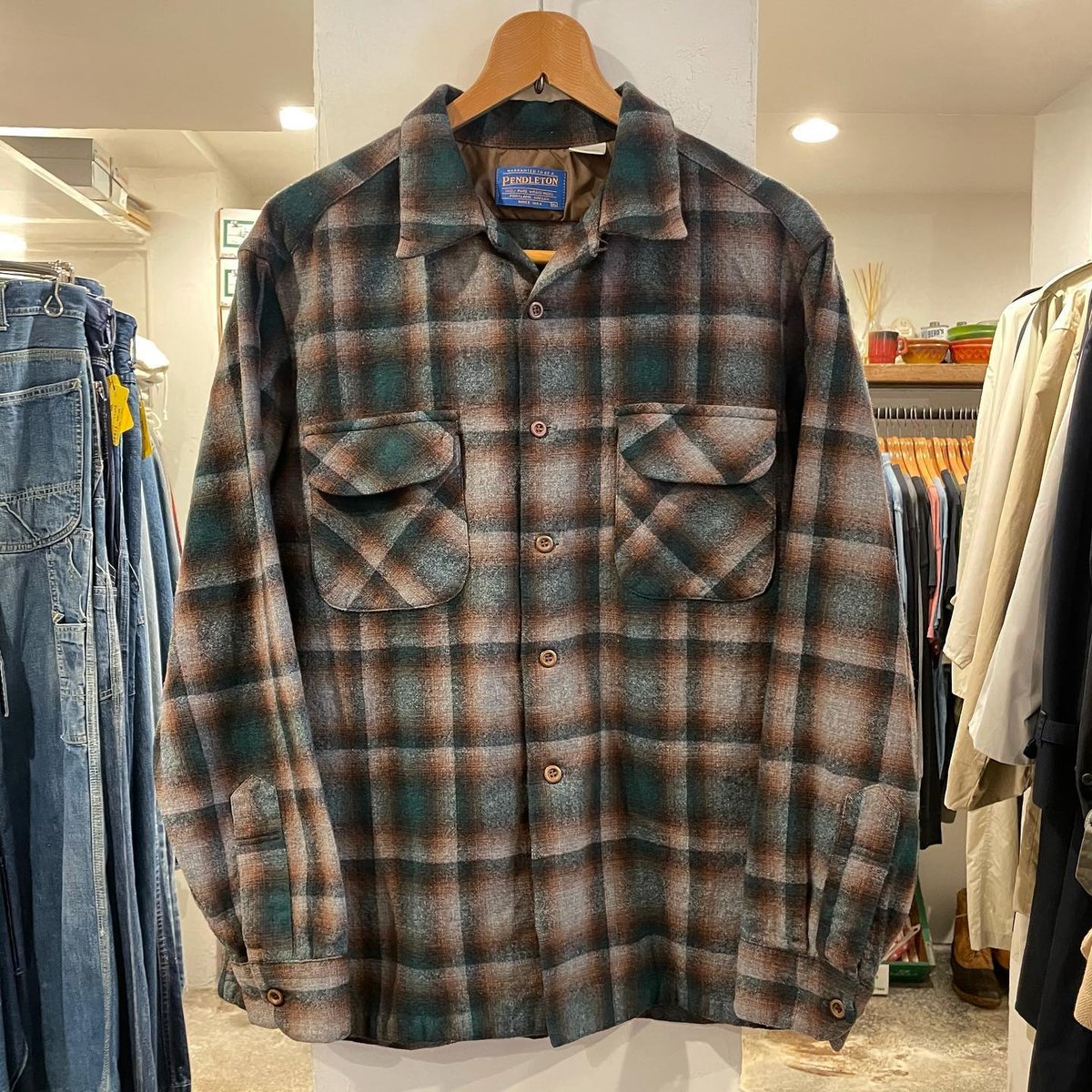 PENDLETON 90s オンブレチェック ウールシャツ USA製 ペンドルトン