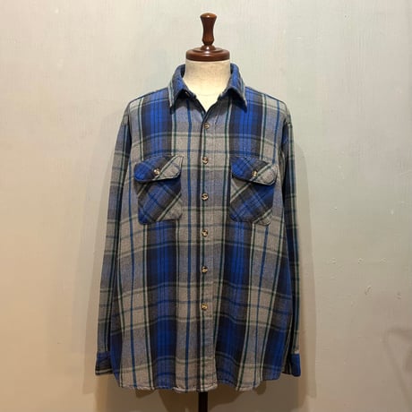 80s　FIVE BROTHER　L/S ネルシャツ　Size XL　USA製　コットンシャツ　ファイブブラザー　(S5709)