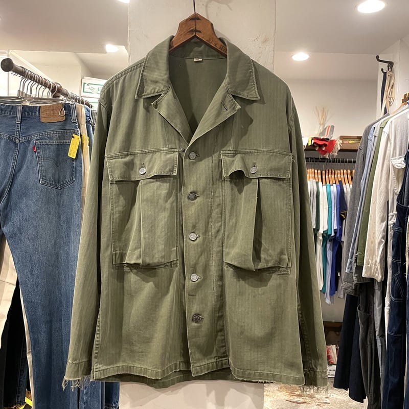 US ARMY M HBT JACKET スターボタン ヘリンボーンツイル s ミ