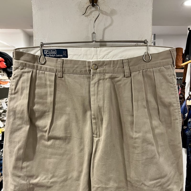 USA POLO by Ralph Lauren ポロチノ　チノパン　タック 90's POLO by Ralph Lauren Chino Pants IN-TUCK W38 ポロ