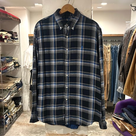 RALPH LAUREN　L/Sネルシャツ　ラルフローレン　Size L　ボタンダウン　長袖シャツ　(S3765)