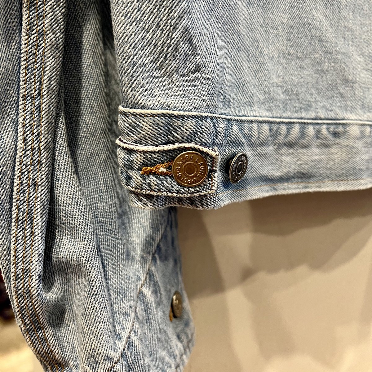 80s POLO RALPH LAUREN インディアンヘッド デニムジャケット 白 80s POLO RALPH LAUREN インディアンヘッド デニムジャケット 白