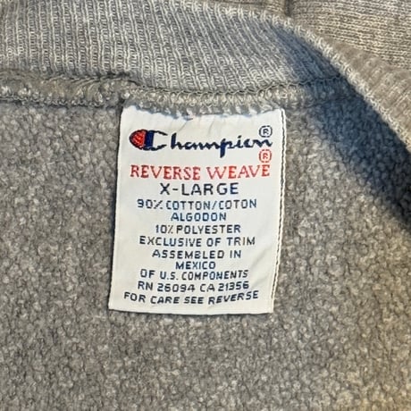 90s　Champion　リバースウィーブ　Reverse Weave　Size XL　刺繡タグ　チャンピオン　(S4957)