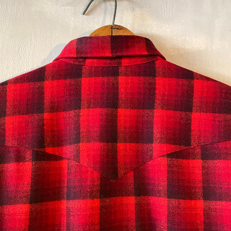 70s PENDLETON Wool Shirt USA製 ウエスタンシャツ シャドーチェック...