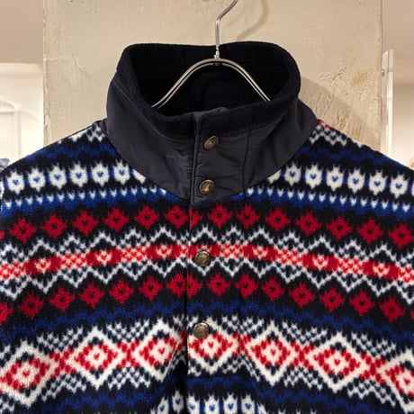 Polo by Ralph Lauren　フリースジャケット　ラルフローレン　フェアアイル柄　ハーフボタン　Size S　(S4380)