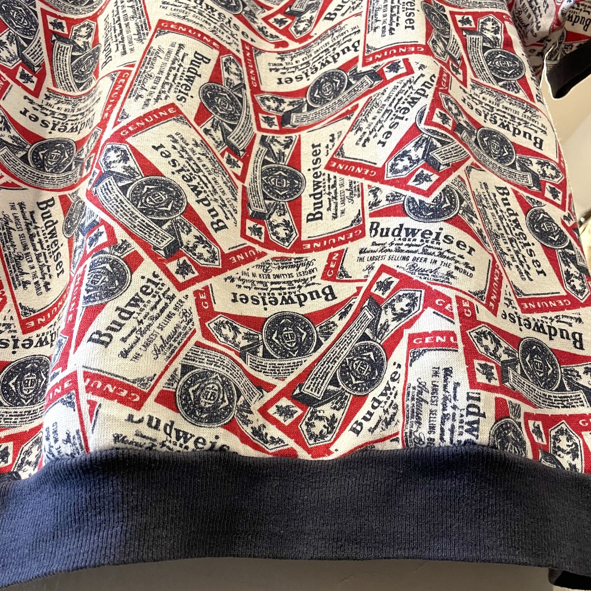 Budweiser 60s 総柄 ショートスリーブ スウェットシャツ 半袖