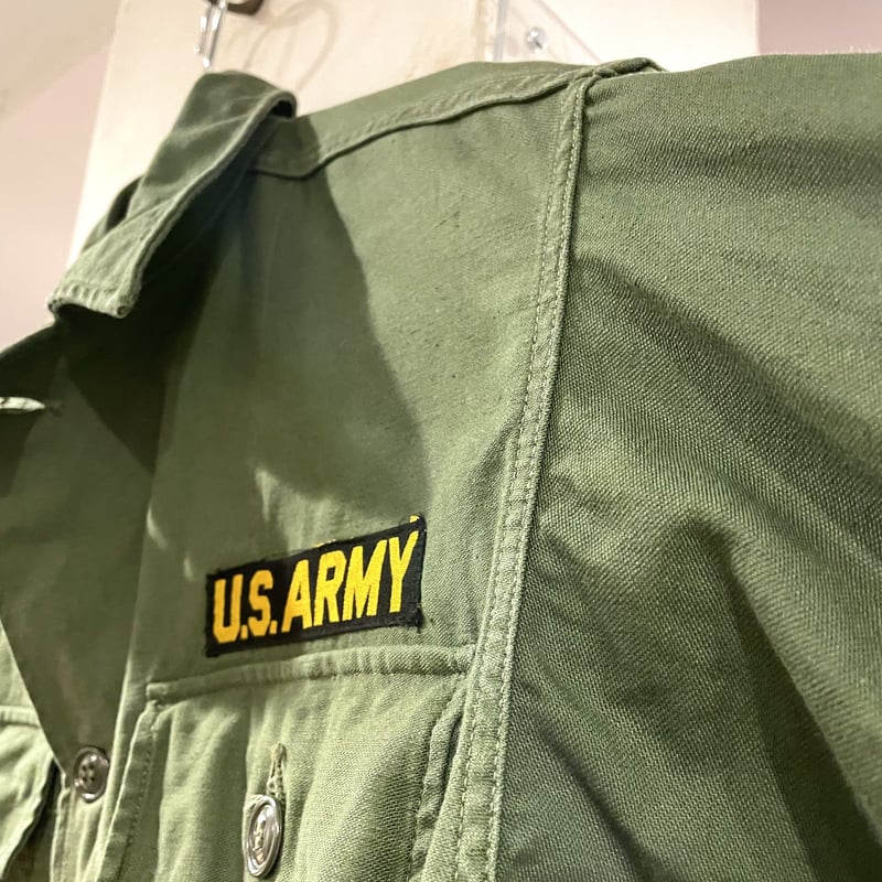 60s US ARMY ユーティリティシャツ 筒袖 OG 107 COTTON SATEEN
