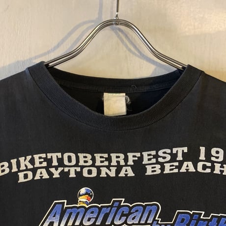 90s　ショートスリーブTシャツ　BIKETOBERFEST　バイクイベント　デイトナビーチ　1999年　黒T　半袖T　(S2346)