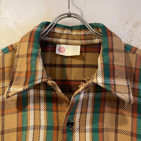 70s　Sears KINGS ROAD　L/S ネルシャツ　USA製　コットンシャツ　シアーズ　雰囲気系　(S4564)