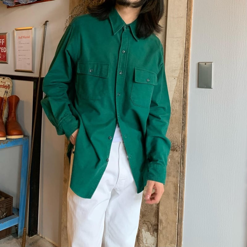 60s~ L.L.Bean ロングスリーブ コットンシャツ 筆記体タグ 60s~ L.L.Bean ロングスリーブ コットンシャツ 筆記体タグ