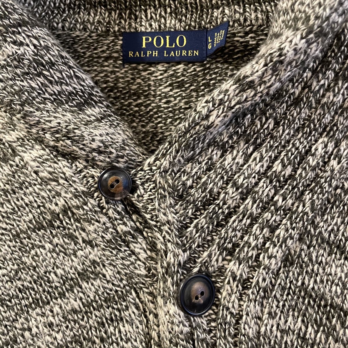 POLO RALPH LAUREN ショールカラー ラグニット コットン