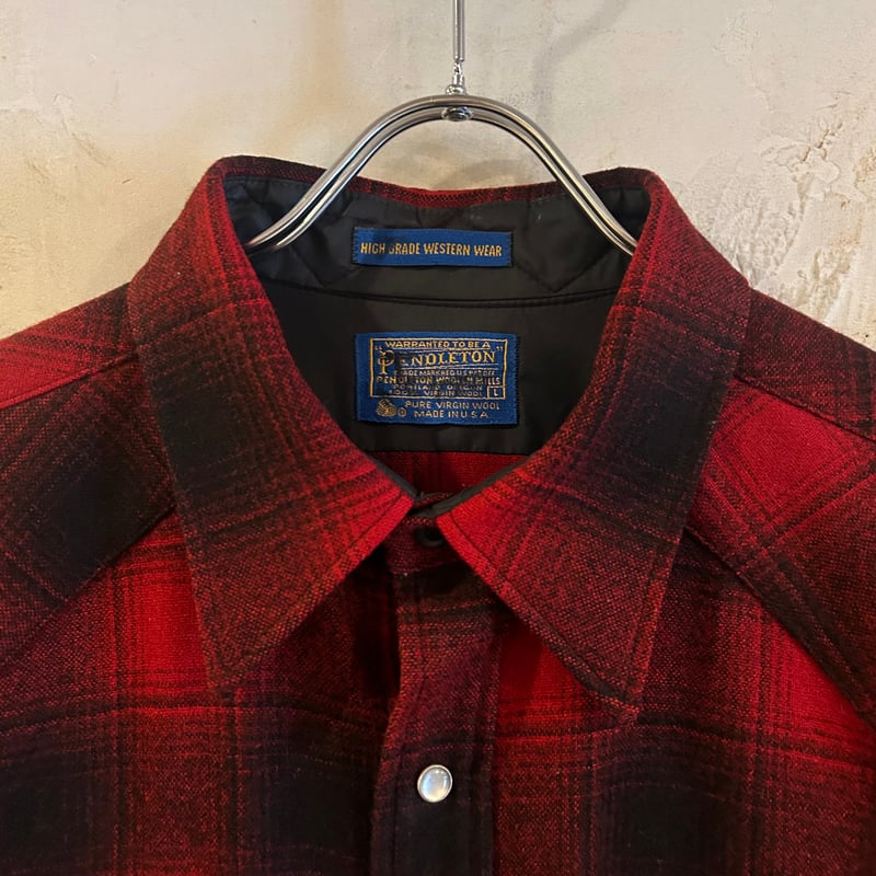 70s PENDLETON ウールチェックシャツ ペンドルトン オンブレチェック 70s PENDLETON ウールチェックシャツ ペンドルトン オンブレチェック