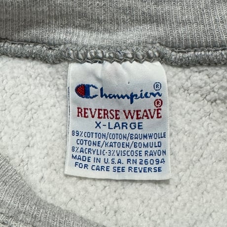 90s　Champion　リバースウィーブ　Reverse Weave　USA製　Size XL　NOTRE DAME　刺繡タグ　チャンピオン　(S5396)