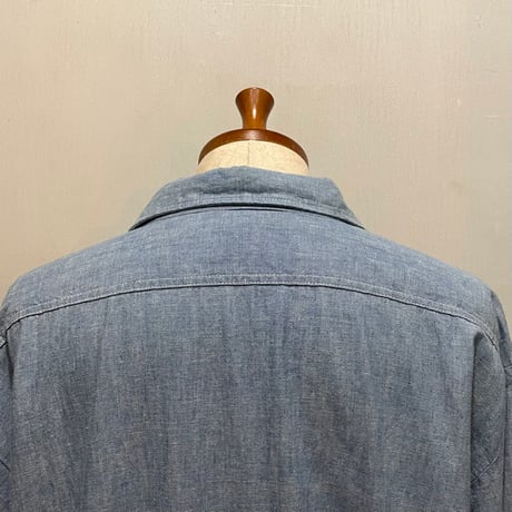 60s~　WASHINGTON DEE CEE　L/S CHAMBRAY SHIRT　Size 17　USA製　シャンブレーシャツ　ワークシャツ　(S5729)