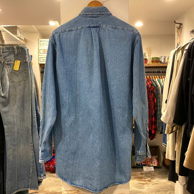 RALPH LAUREN 90s ポロベア デニムシャツ ボタンダウンシャツ RALPH LAUREN 90s ポロベア デニムシャツ ボタンダウンシャツ