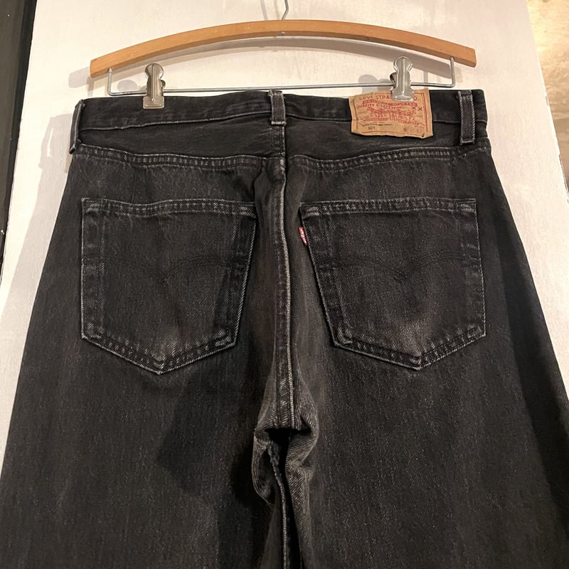 90s Levi's 501 0185 後染め ブラックデニム パンツ USA製 32×34