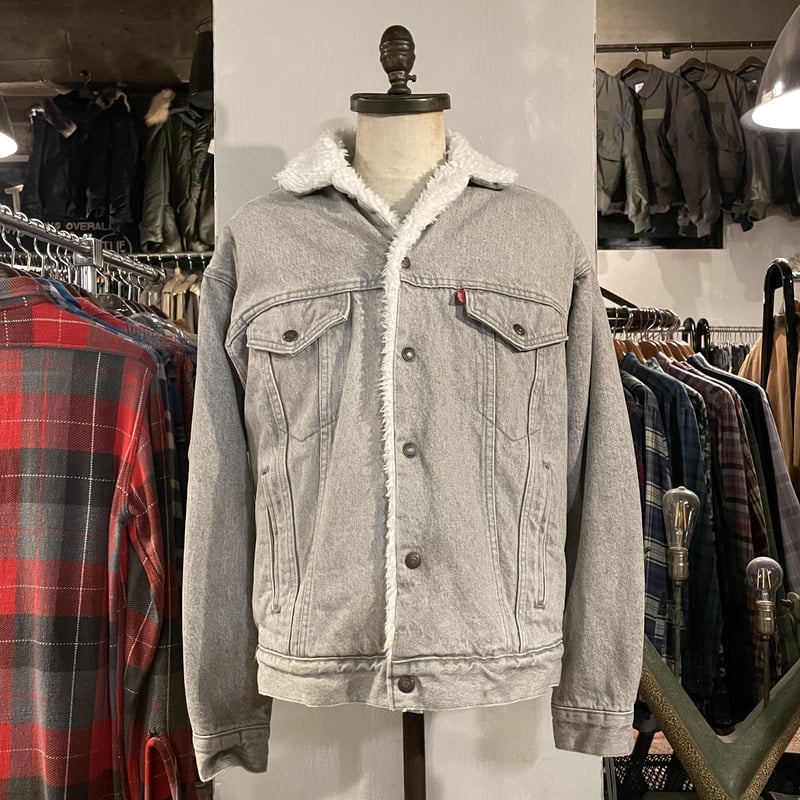 80s Levi's デニムボアジャケット グレー USA製 リーバイス 80s Levi's デニムボアジャケット グレー USA製 リーバイス