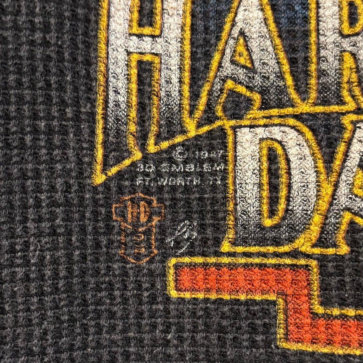 80s 3D EMBLEM HARLEY-DAVIDSON L/S サーマル USA製 ハーレ