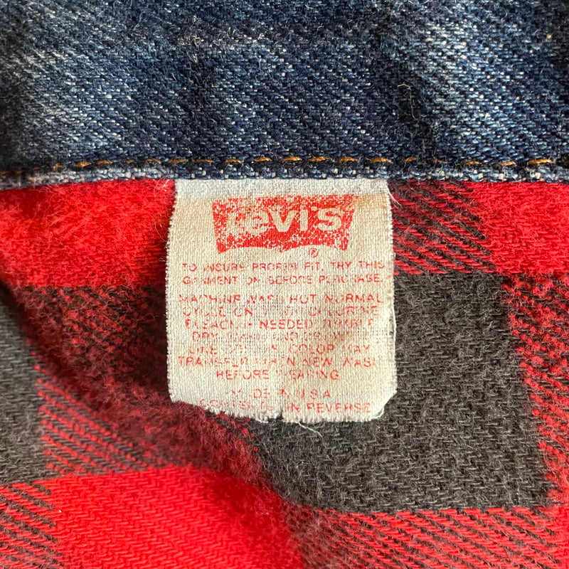 80s levi's 71411 0816 ネルシャツ 70505 usa製 80s Levi's 71411-0816 デニムジャケット ネルライナー USA製 42 L
