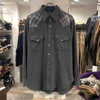 70s　PENDLETON　ウールチェックシャツ　ペンドルトン　ヨーク切り替え　ウエスタンシャツ　Size M　USA製　(S3930)