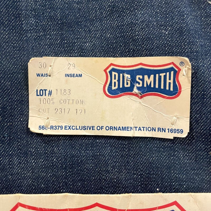 70s BIG SMITH デニムオーバーオール DEAD STOCK USA製 70年代 ビ 70s BIG SMITH デニムオーバーオール DEAD STOCK USA製 70年代 ビ