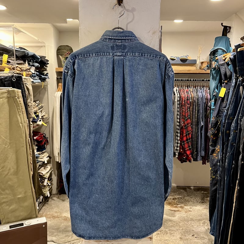 90s Ralph Lauren L/Sデニムシャツ ラルフローレン ボタンダウンシャツ