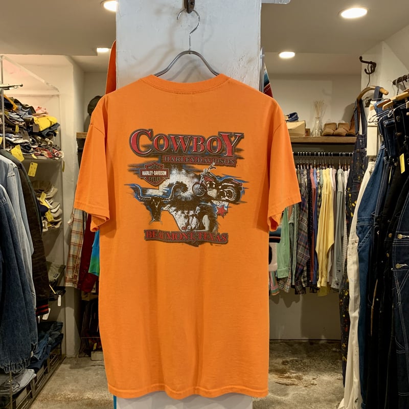 HARLEY-DAVIDSON ハーレーT ショートスリーブ オレンジ 半袖T 迷彩 (S23