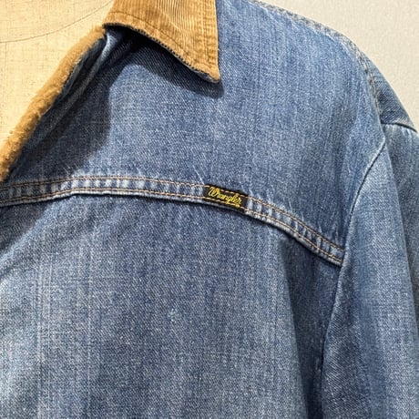 70s　Wrangler　ボア デニムジャケット　USA製　Size 42　ラングラー　雰囲気系　(S5330)